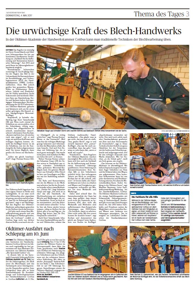 Zeitungsartikel - Oldtimer Akademie